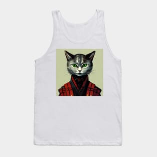 Cat Ninja Samurai Cute Armor Neko Tank Top